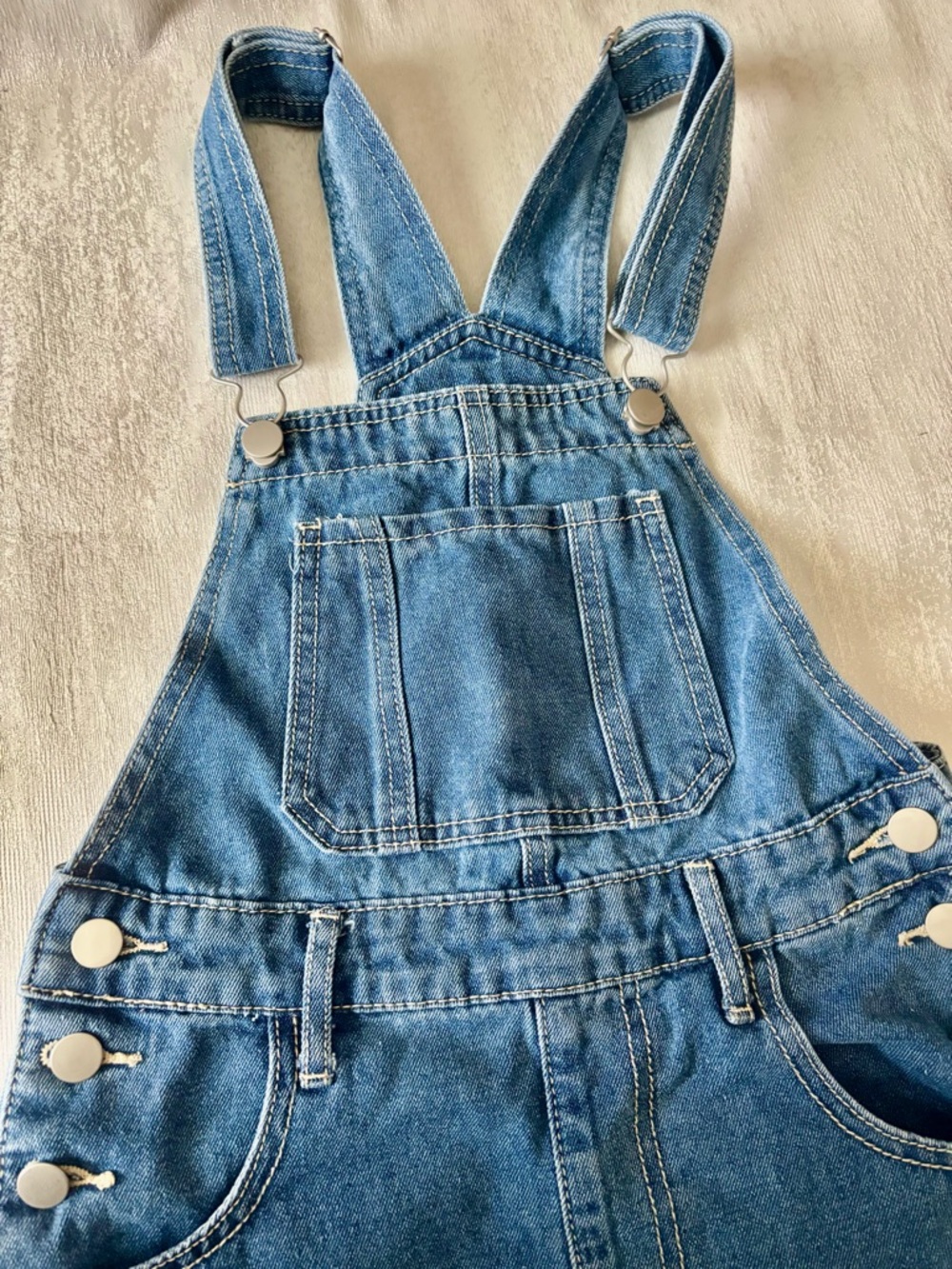 SHEIN Blue Denim Wide-Leg Overalls